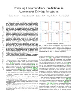 Reducing Overconfidence Predictions for Autonomous Driving Perception