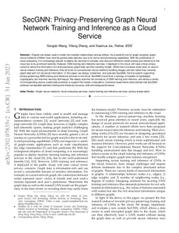 SecGNN: Privacy-Preserving Graph Neural Network Training and Inference
  as a Cloud Service