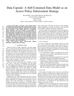 Data Capsule: A Self-Contained Data Model as an Access Policy
  Enforcement Strategy