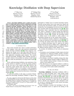 Knowledge Distillation with Deep Supervision