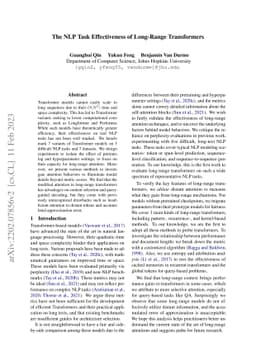 The NLP Task Effectiveness of Long-Range Transformers