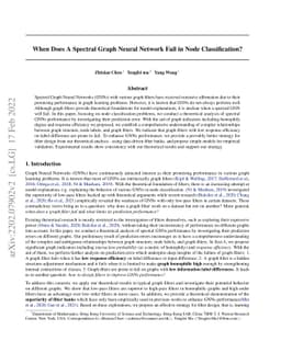 When Does A Spectral Graph Neural Network Fail in Node Classification?