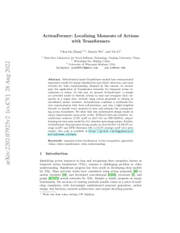 ActionFormer: Localizing Moments of Actions with Transformers