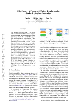 EdgeFormer: A Parameter-Efficient Transformer for On-Device Seq2seq
  Generation