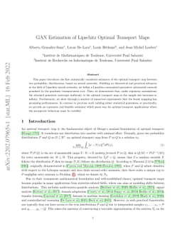 GAN Estimation of Lipschitz Optimal Transport Maps