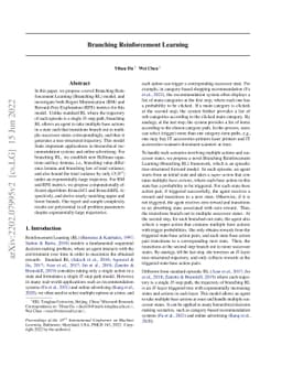 Branching Reinforcement Learning