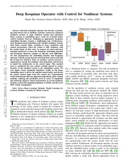 Deep Koopman Operator with Control for Nonlinear Systems