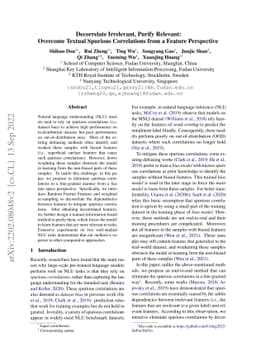Decorrelate Irrelevant, Purify Relevant: Overcome Textual Spurious
  Correlations from a Feature Perspective