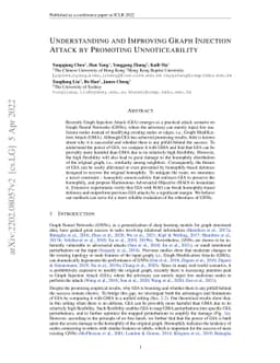 Understanding and Improving Graph Injection Attack by Promoting
  Unnoticeability