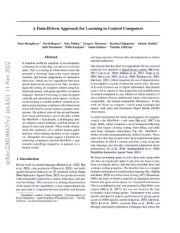 A data-driven approach for learning to control computers
