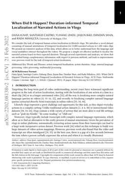 When Did It Happen? Duration-informed Temporal Localization of Narrated
  Actions in Vlogs