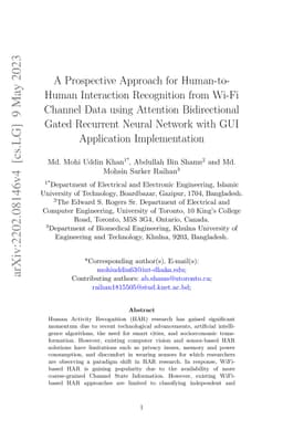 A Prospective Approach for Human-to-Human Interaction Recognition from
  Wi-Fi Channel Data using Attention Bidirectional Gated Recurrent Neural
  Network with GUI Application Implementation