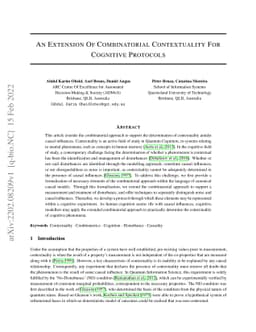 An Extension Of Combinatorial Contextuality For Cognitive Protocols