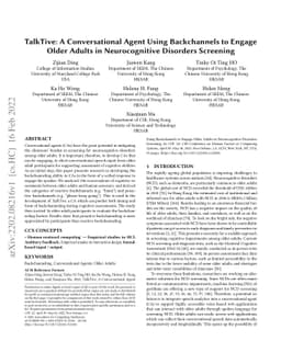 TalkTive: A Conversational Agent Using Backchannels to Engage Older
  Adults in Neurocognitive Disorders Screening