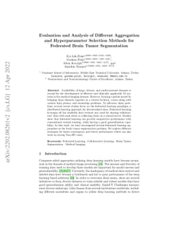 Evaluation and Analysis of Different Aggregation and Hyperparameter
  Selection Methods for Federated Brain Tumor Segmentation