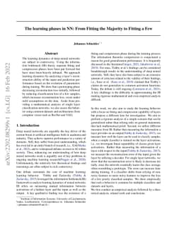The learning phases in NN: From Fitting the Majority to Fitting a Few