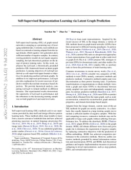 Self-Supervised Representation Learning via Latent Graph Prediction