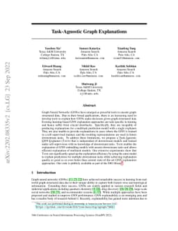 Task-Agnostic Graph Explanations
