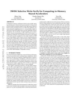 SWIM: Selective Write-Verify for Computing-in-Memory Neural Accelerators