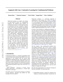 Augment with Care: Contrastive Learning for Combinatorial Problems