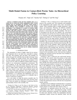 Multi-Modal Fusion in Contact-Rich Precise Tasks via Hierarchical Policy
  Learning