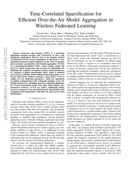 Time-Correlated Sparsification for Efficient Over-the-Air Model
  Aggregation in Wireless Federated Learning