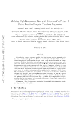 Modeling High-Dimensional Data with Unknown Cut Points: A Fusion
  Penalized Logistic Threshold Regression
