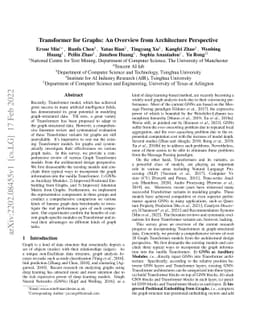 Transformer for Graphs: An Overview from Architecture Perspective
