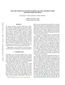 MLP-ASR: Sequence-length agnostic all-MLP architectures for speech
  recognition