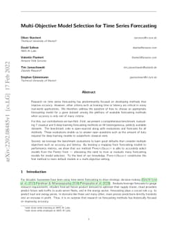 Multi-Objective Model Selection for Time Series Forecasting