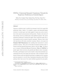 CSCNet: Contextual Semantic Consistency Network for Trajectory
  Prediction in Crowded Spaces