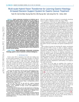 Multi-Scale Hybrid Vision Transformer for Learning Gastric Histology:
  AI-Based Decision Support System for Gastric Cancer Treatment