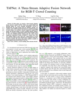 TAFNet: A Three-Stream Adaptive Fusion Network for RGB-T Crowd Counting