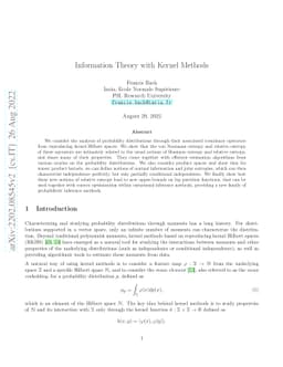Information Theory with Kernel Methods