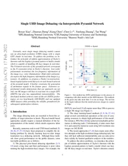 Single UHD Image Dehazing via Interpretable Pyramid Network