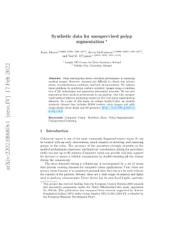 Synthetic data for unsupervised polyp segmentation