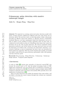 Colonoscopy polyp detection with massive endoscopic images