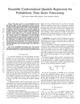 Ensemble Conformalized Quantile Regression for Probabilistic Time Series
  Forecasting