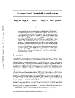 Grammar-Based Grounded Lexicon Learning