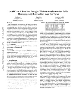MATCHA: A Fast and Energy-Efficient Accelerator for Fully Homomorphic
  Encryption over the Torus