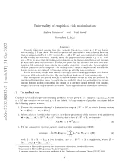 Universality of empirical risk minimization