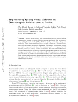 Implementing Spiking Neural Networks on Neuromorphic Architectures: A
  Review
