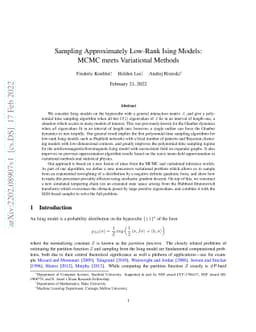 Sampling Approximately Low-Rank Ising Models: MCMC meets Variational
  Methods
