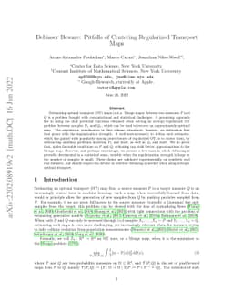 Debiaser Beware: Pitfalls of Centering Regularized Transport Maps