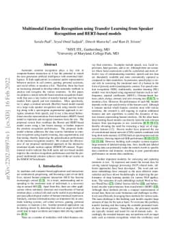 Multimodal Emotion Recognition using Transfer Learning from Speaker
  Recognition and BERT-based models