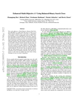 Enhanced Multi-Objective A* Using Balanced Binary Search Trees