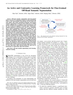 An Active and Contrastive Learning Framework for Fine-Grained Off-Road
  Semantic Segmentation