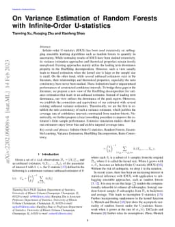 On Variance Estimation of Random Forests with Infinite-Order
  U-statistics