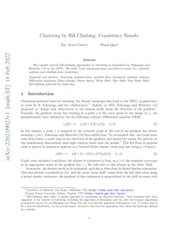 Clustering by Hill-Climbing: Consistency Results