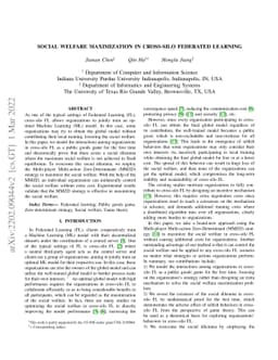 Social Welfare Maximization in Cross-Silo Federated Learning
